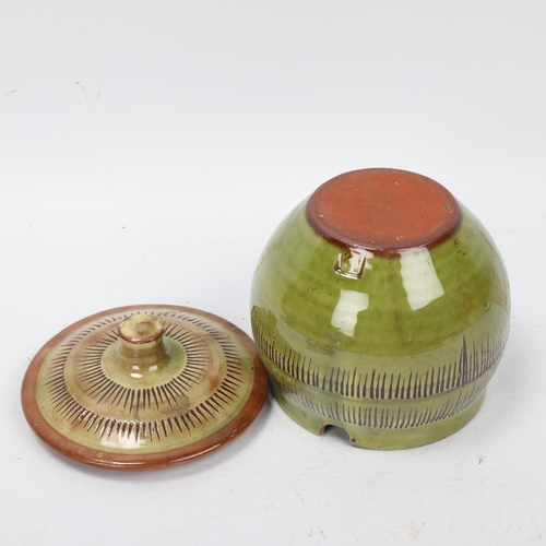 222 - DAVID LEACH (1911-2005), a studio pottery lidded sugar bowl, makers mark to base, height 12cm