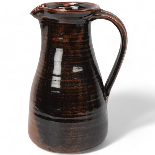 229 - DAVID LEACH (1911-2005), British, a large stoneware jug from Lowerdown Pottery with tenmoku glaze, m... 