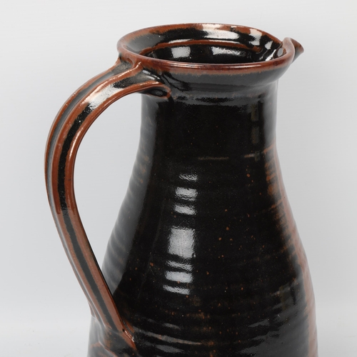 229 - DAVID LEACH (1911-2005), British, a large stoneware jug from Lowerdown Pottery with tenmoku glaze, m... 