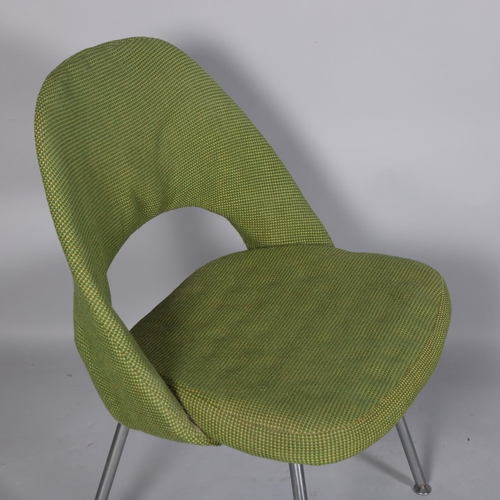 244 - A vintage EERO SAARINEN conference chair, in original green fabric, brushed steel legs, designed 195... 