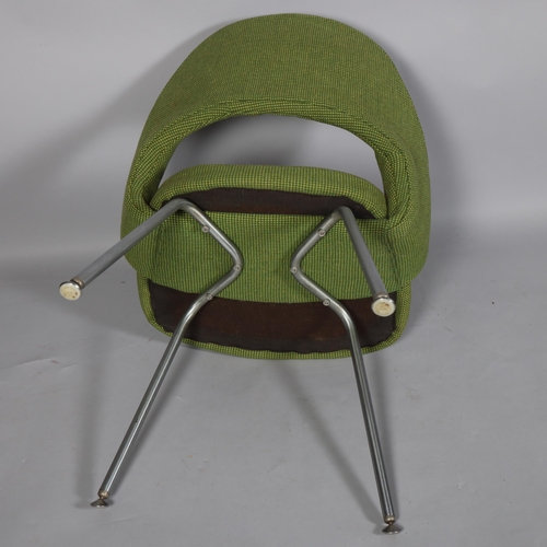 244 - A vintage EERO SAARINEN conference chair, in original green fabric, brushed steel legs, designed 195... 