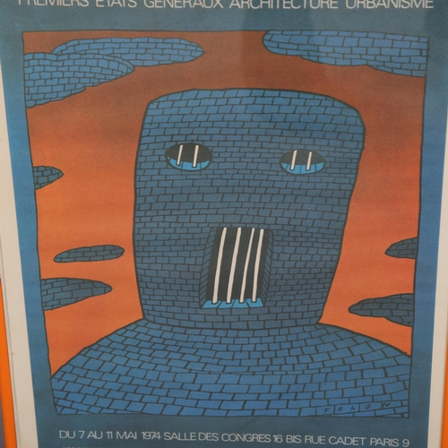 257 - JEAN-MICHEL FOLAN (1934-2005), Belgian, A 1974 exhibition poster Les Etats Generaux d'Architedture, ... 