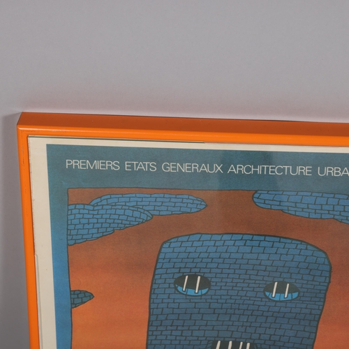 257 - JEAN-MICHEL FOLAN (1934-2005), Belgian, A 1974 exhibition poster Les Etats Generaux d'Architedture, ... 