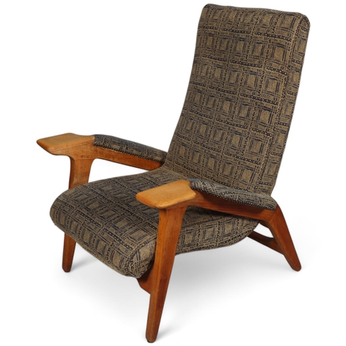 259 - AJ MILNE (ANDREW JOHN MILNE), a mid-century lounge chair, holmoak for E Horace Holm, ca 1948, height... 