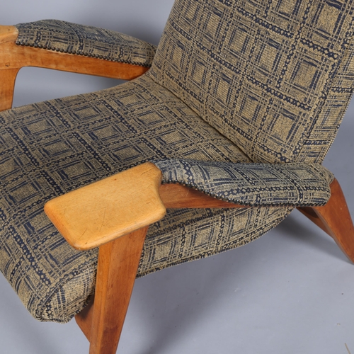 259 - AJ MILNE (ANDREW JOHN MILNE), a mid-century lounge chair, holmoak for E Horace Holm, ca 1948, height... 