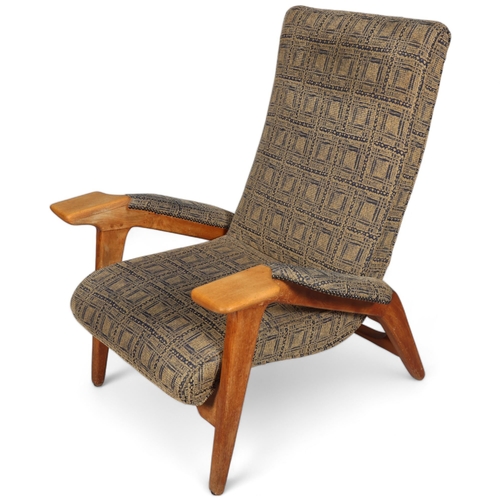 260 - AJ MILNE (ANDREW JOHN MILNE), a mid-century lounge chair, Holmoak for E Horace Holm, ca 1948, height... 