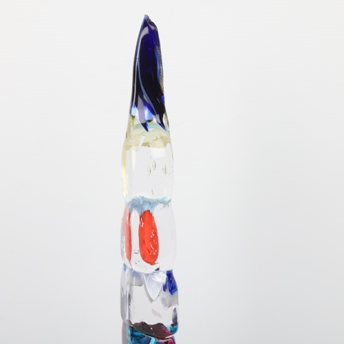 269 - A hand-made glass block totems, with individual coloured inserts, attributed MIKE FROHLICH Glass, un... 