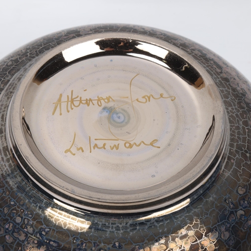 282 - CAROLINE & STEPHEN ATKINSON-JONES, a slip-cast fruit bowl, with silver lustre glaze, signed to base,... 