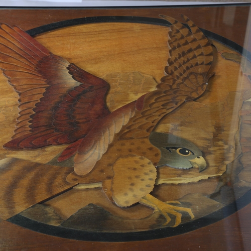 288 - CHARLES SMITH (1947-2017), a 1970s' hand made coffee table, with plywood eagle design under glass, s... 