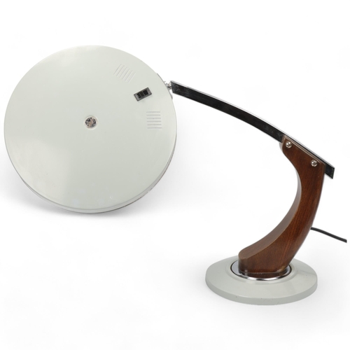 305 - A 1960s' President desk lamp by Fase, Spain, grey/blue swivel base and shade, height 39cm