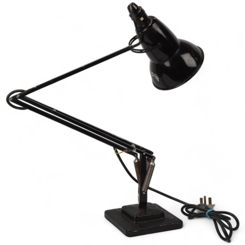 326 - A Herbert Terry Anglepoise lamp, original black paintwork, with two-step base, makers stamp, approx ... 