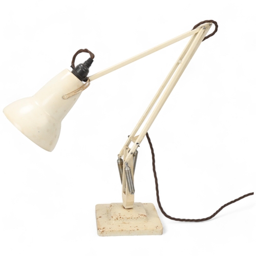 327 - A Herbert Terry Anglepoise lamp, original cream paintwork, with two-step base, makers stamp, approx ... 