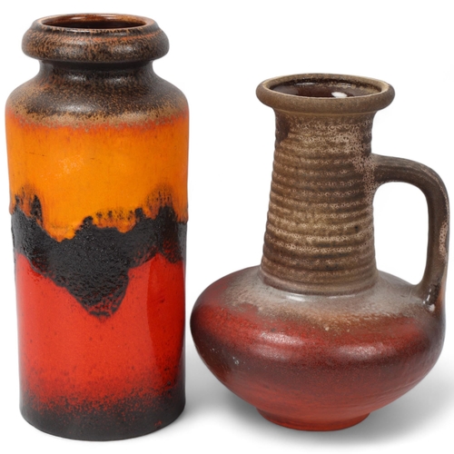 330 - Two mid 20th century West German fat lava vases, handled vase by Carstens for Nurnberger Bund and a ... 