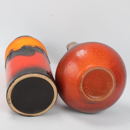 330 - Two mid 20th century West German fat lava vases, handled vase by Carstens for Nurnberger Bund and a ... 