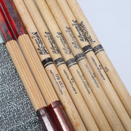 38 - Four USED PROMARK Hickory DRUMSTICKS and two PROMARK 'HOTRODS' belonging to MITCH MITCHELL - with or... 