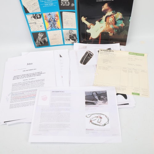 64 - Paperwork and AUCTION CATALOGUES relating to the 1990 and 1991 SOTHEBY'S SALES of JIMI HENDRIX MEMOR... 