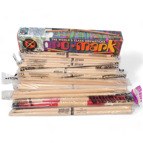 65 - A Box of UNUSED PRO-MARK DRUMSTICKS comprising of: Fourteen Pro-Mark Drumsticks & four Zildjian 5A D... 