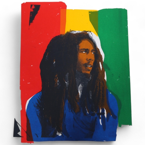 70 - MATTHEW MOON, a screen print of Bob Marley, signed in pencil, 57 x36.5cm, unframed