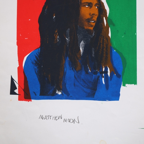 70 - MATTHEW MOON, a screen print of Bob Marley, signed in pencil, 57 x36.5cm, unframed