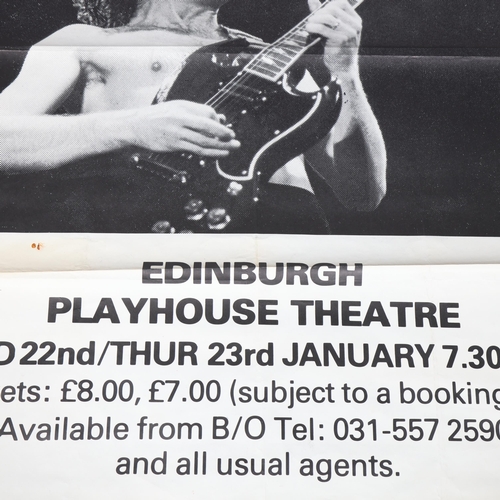 77 - AC/DC, an original 1980s' tour poster, Edinburgh Playhouse Theatre, 40 x 60 inches