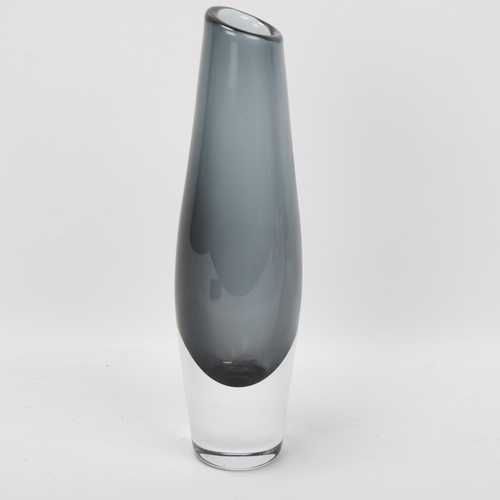 99 - SVEN PALMQVIST for Orrefors, an encased smoked glass vase, makers mark to base PU 3591/15, height 28... 