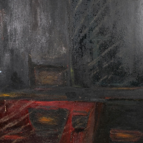 674 - Abstract oil on canvas (1950/60s) 91cm 127cm. Present owner's family had connections to the New Visi... 