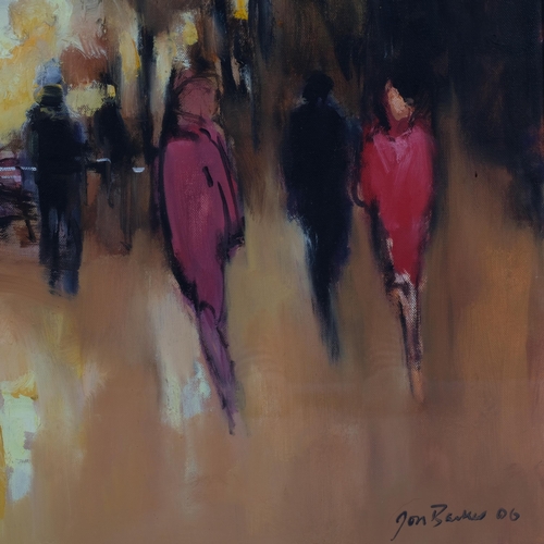 691 - Jon Barker (born 1950), Continental street scene, oil on board, signed and dated 2006, framed and gl... 