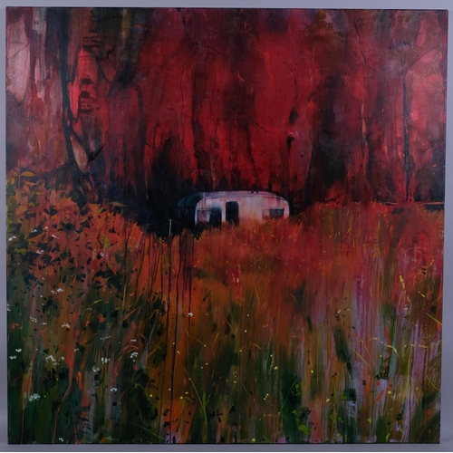 Nick Archer (born 1963), Caravan, large format oil on canvas, signed verso dated 2012, 150cm x 150cm, unframed. ARR.