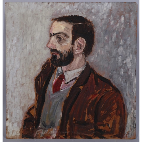 561 - Mid-20th century Irish School, portrait of a man, oil on board, unsigned, 60cm x 58cm, unframed