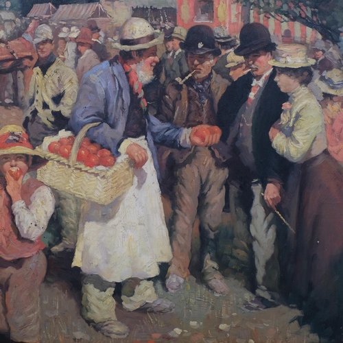 562 - After Alfred Munnings, a gala day, contemporary oil on board, 50cm x 60cm, framed