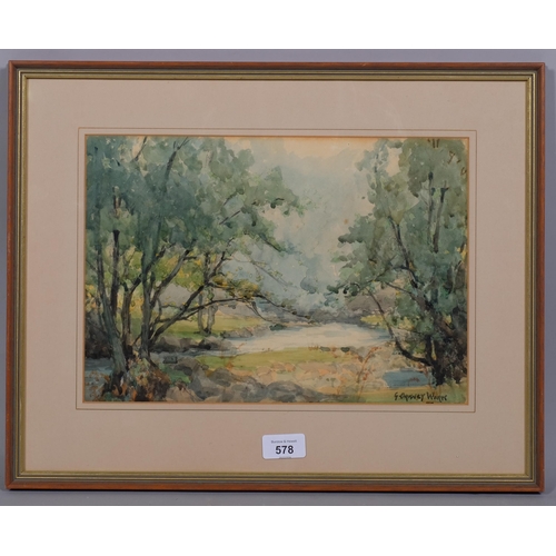 578 - George Orkney Work (1870 - 1921), landscape, watercolour, signed with artist information verso, 24cm... 