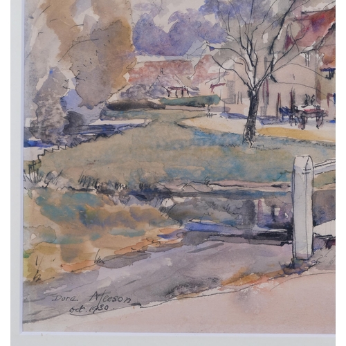 609 - Dora Meeson (1869 - 1955), village scene, watercolour, signed and dated 1930, 23cm x 33cm, framed