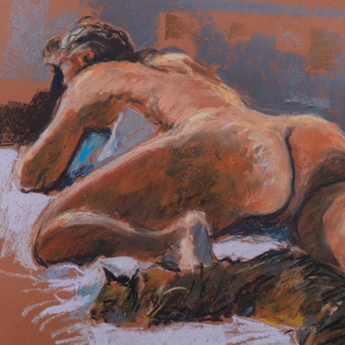 610 - Contemporary nude life drawing, pastel/chalk, signed with monogram dated '06, 41cm x 58cm, framed