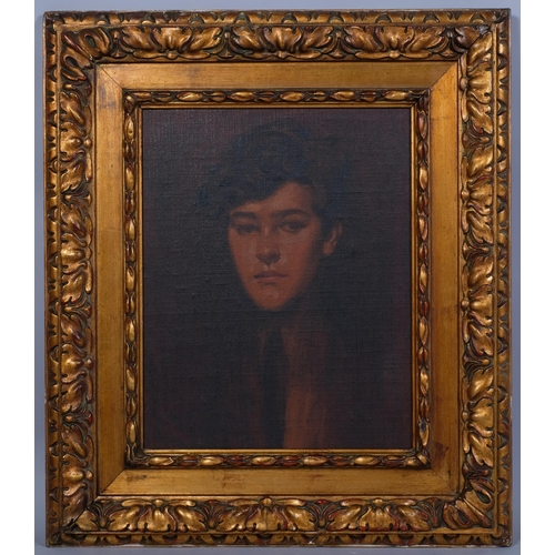 617 - Portrait of a man, mid-20th century oil on board, unsigned, 45cm x 36cm, framed