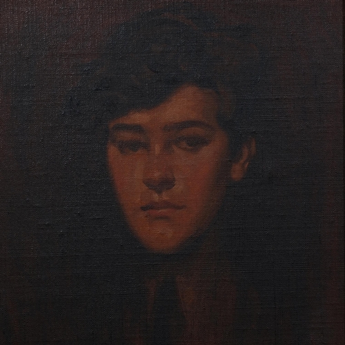 617 - Portrait of a man, mid-20th century oil on board, unsigned, 45cm x 36cm, framed