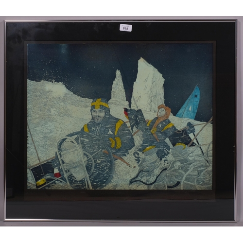 618 - Jochem Roman Schneider (born 1951), Partnership, coloured etching, signed, image 47cm x 60cm, framed