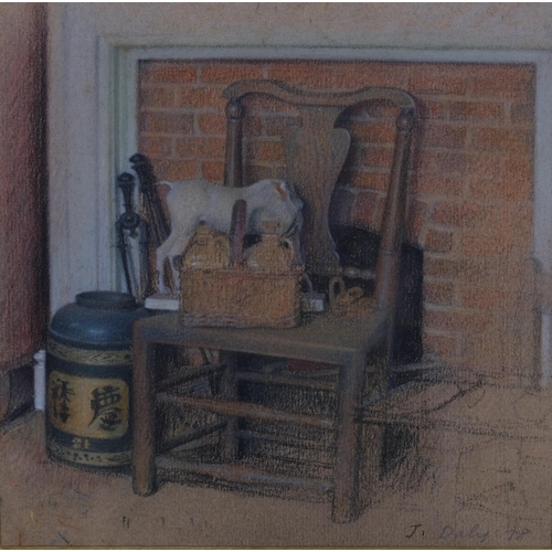 623 - Jehan Daly (1918 - 2001), interior still life, 17cm x 17cm, and kitchen still life, 24cm x 15cm, cra... 