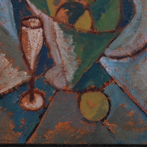 624 - Abstract still life, contemporary oil on board, unsigned, 45cm x 34cm, framed