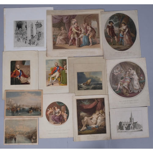 635 - A folder of mainly 19th century prints and engravings