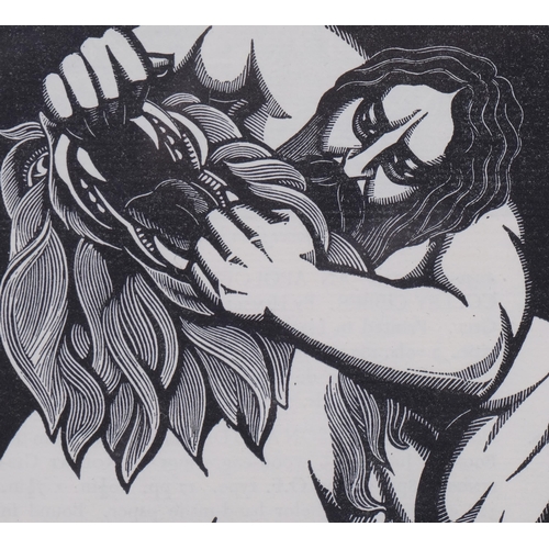 646 - Robert Gibbings (1889-1958), wood engraving on paper, Samson and Delilah, 15.3cm x 11.5cm., mounted,... 