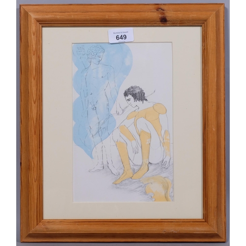 649 - Elizabeth Frink (1930-1993), lithograph on Antique laid paper, Apollo breathed power into Hector, fr... 