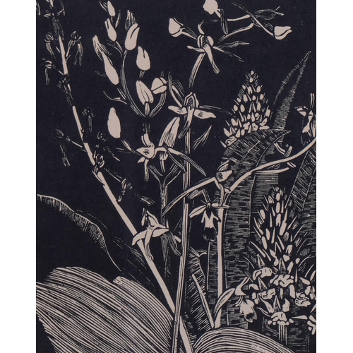 657 - John Northcote Nash (1893-1977), wood engraving on paper, Orchids, 14cm x 10.7cm, mounted, glazed an... 