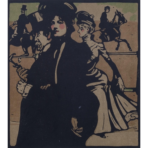 659 - William Nicholson (1872-1949), lithograph in colours on paper, Lady, from London Types, 1900, 25.5cm... 