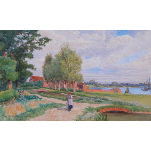 661 - Early Twentieth Century British School, watercolour on paper, Near the Mill House, Bosham, monogramm... 