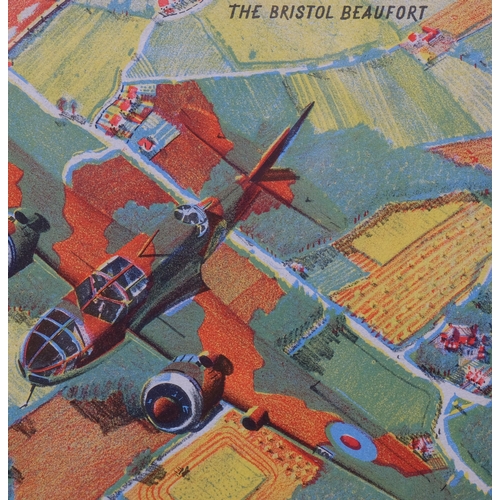 665 - James Gardner (1907-1995), lithograph on paper, The Bristol Beaufort, 17.5cm x 21.5cm, mounted, glaz... 