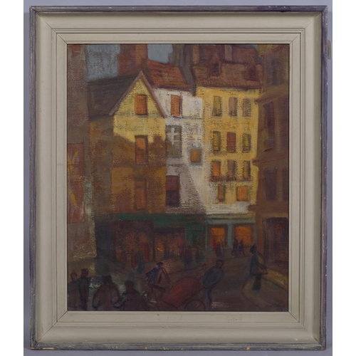 670 - Joan Oxland (1920-2009), oil on canvas, No.3 Quartier Latin, signed and dated 1953, 59cm x 49cm, fra... 