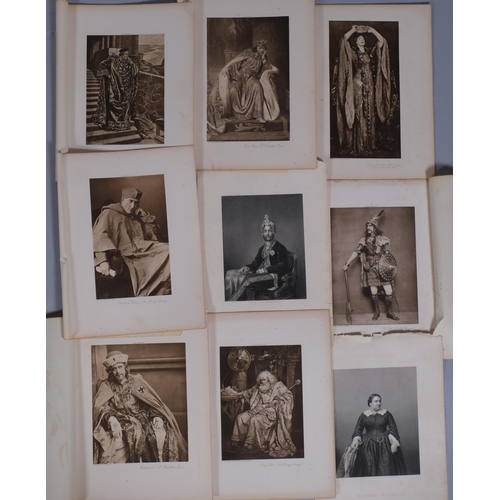 671 - Theatrical/historical interest, folder of unframed prints, including Dame Ellen Terry and Sir Henry ... 