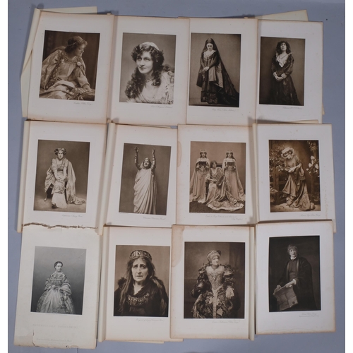 671 - Theatrical/historical interest, folder of unframed prints, including Dame Ellen Terry and Sir Henry ... 