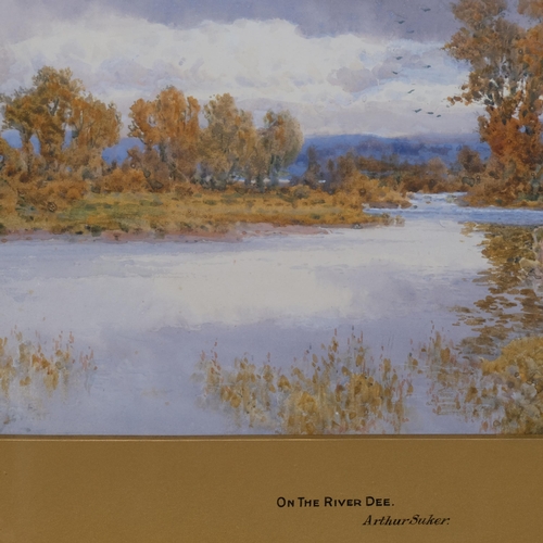 676 - Arthur Suker (1857 - 1940), on the River Dee, watercolour, signed, 23cm x 35cm, framed