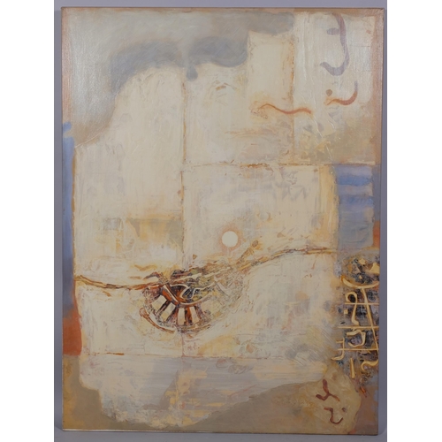 684 - Peter Eastham (b.1956), oil on canvas, Golden Thread II 2002, prevenance Workplace Art, signed verso... 